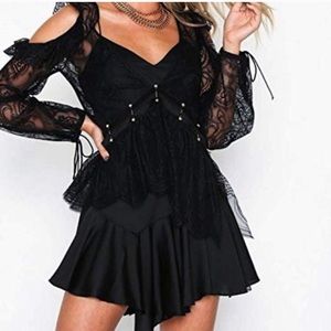 NWT For Love & Lemons Sabina lace top Black